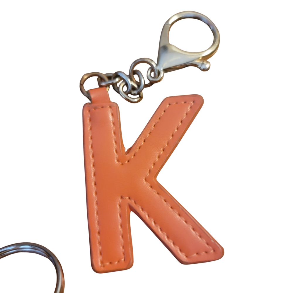 Orange Letter K Keychain